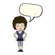 cartoon pretty girl with speech bubble N53
