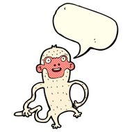 cartoon monkey with speech bubble N17