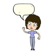 cartoon pretty girl with speech bubble N54