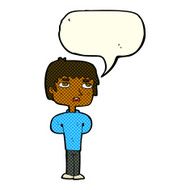 cartoon unhappy man with speech bubble N6