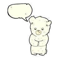 cute cartoon polar bear with speech bubble N49