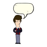 cartoon bored man with speech bubble N23