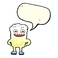 cartoon happy tooth with speech bubble N18