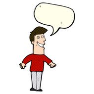 cartoon grinning man with speech bubble N45