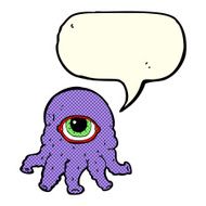 cartoon alien head with speech bubble N6