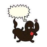 cartoon dog sticking out tongue with speech bubble N8