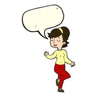 cartoon dancing woman with speech bubble N27