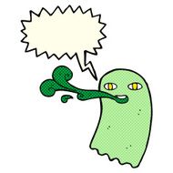 funny cartoon ghost with speech bubble N46
