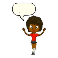 cartoon pretty girl with speech bubble N55