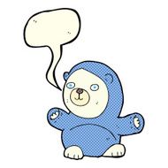 cute cartoon polar bear with speech bubble N50