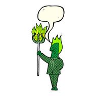 cartoon devil with pitchfork speech bubble N16
