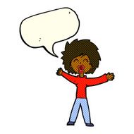 cartoon woman shouting with speech bubble N6