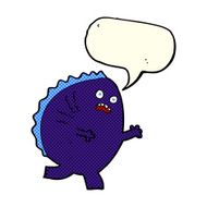 cartoon monster with speech bubble N26