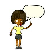 cartoon woman with idea speech bubble N133