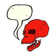 cartoon spooky skull with speech bubble N78
