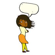 cartoon woman making photo face with speech bubble N6