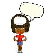 cartoon woman thinking with speech bubble N21