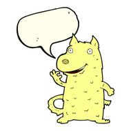 cartoon happy dog with speech bubble N40