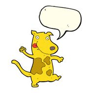 cartoon happy dog with speech bubble N41