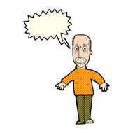 cartoon annoyed old man with speech bubble N37