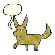 cartoon wild dog with speech bubble N5