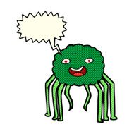 cartoon spider with speech bubble N10