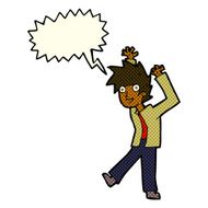 cartoon excited boy with speech bubble N77
