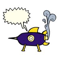 cartoon space rocket with speech bubble N12