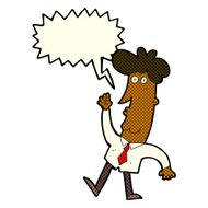 cartoon office man with speech bubble N6