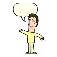 cartoon annoyed man with speech bubble N44