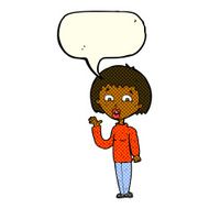 cartoon woman waving with speech bubble N181