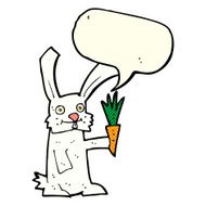 cartoon rabbit with carrot speech bubble N5