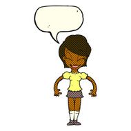 cartoon pretty woman with speech bubble N149