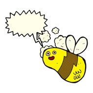 cartoon bee with speech bubble N17
