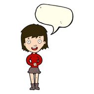 cartoon excited woman with speech bubble N73