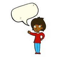 cartoon happy woman with speech bubble N137