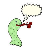 funny cartoon ghost with speech bubble N47