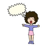 cartoon stressed out woman talking with speech bubble N6