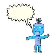 cartoon robot with speech bubble N98