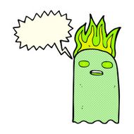 funny cartoon ghost with speech bubble N48