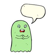 funny cartoon ghost with speech bubble N49