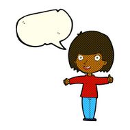 cartoon happy woman with speech bubble N138