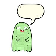 funny cartoon ghost with speech bubble N50