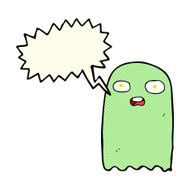 funny cartoon ghost with speech bubble N51