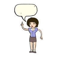 cartoon woman with idea speech bubble N134