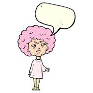 cartoon old lady with speech bubble N6