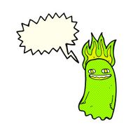 funny cartoon ghost with speech bubble N53