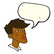 cartoon male model guy with speech bubble N6