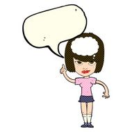 cartoon woman with idea speech bubble N135