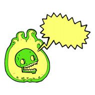 cartoon halloween flame border with speech bubble N3